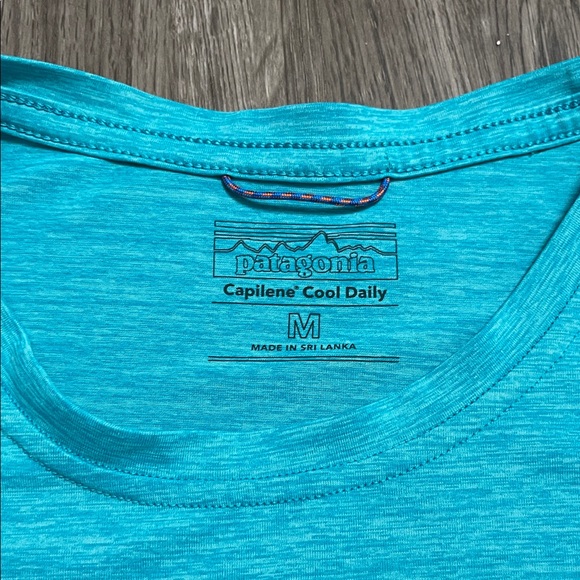 Patagonia Capilene Cool Daily Shirt Teal Save Our Home Planet - Picture 3 of 9